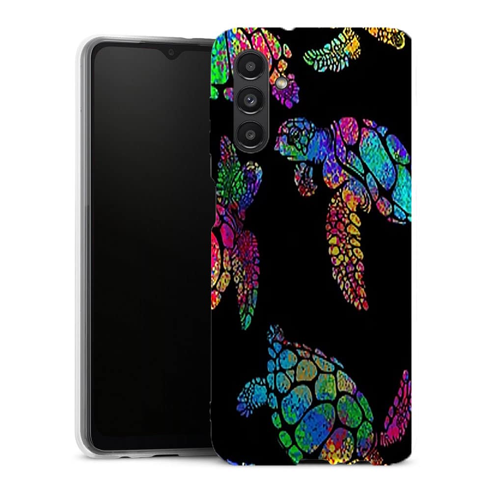 Coque Samsung Galaxy A G Tortue De Mer Avec Des Fleurs Silicone