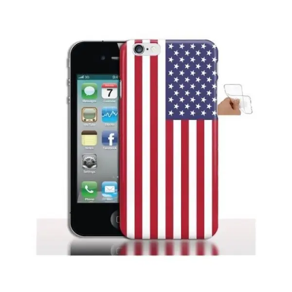 Coque iPhone 4 / 4S Silicone Drapeau USA