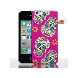 Coque iPhone 4 / 4S Silicone Mexican Skull Calavera Rose