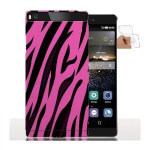Coque Silicone Téléphone Huawei P8 Lite Zebre Rose