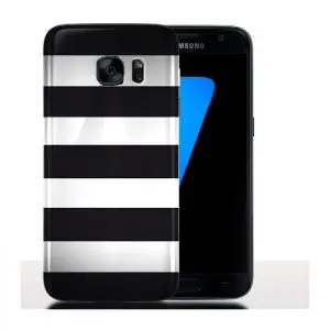Coque Samsung Galaxy S7 Bandes Noires et Blanches / S7 Edge / Tpu