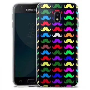 Coque Samsung J3 2017 Moustaches multicouleurs