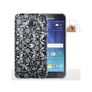 Coque Samsung J5 2016 Fleurs Noires / Housse telephone silicone