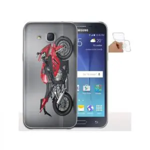 Coque Samsung Galaxy J5 2016 Moto Sport Rouge / Housse Silicone