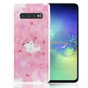 Coque Samsung S10 Chat Flowers Pink