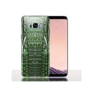 Coque Samsung S8 / S8 PLUS Eléphant Vert design Aztèque