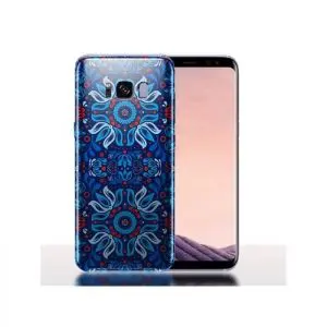 Coque Samsung S8 / S8 PLUS Fleurs Folk Bleues / Housse protection souple
