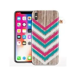 Silicone iPhone X / XS Chevrons Bois Rose