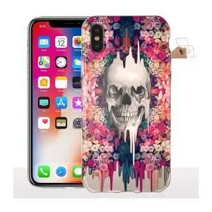 Silicone iPhone X / XS Crâne Floral