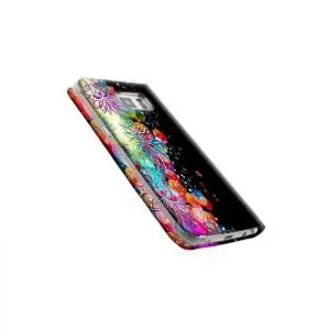 Etui Cuir Samsung S8 Fleurs Stars / Housse avec rabat antichocs