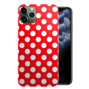 Coque iPhone 11 Rouge a Pois Blancs / Silicone / Girly / PRO / PRO MAX