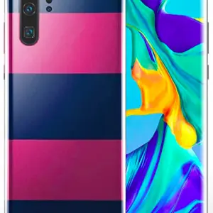 Coque Huawei P30 / P30 PRO Rayures Bleues et Roses en silicone