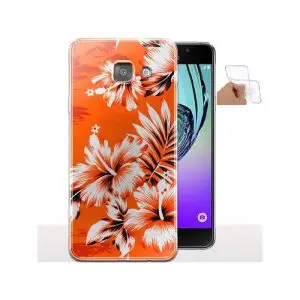 Coque Samsung Galaxy A3 2017 Fleurs Oranges Tropicales
