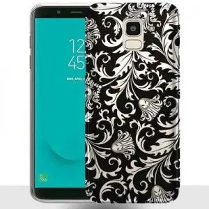 Coque Samsung J6 2018 Floral Noir / Impression à Fleurs