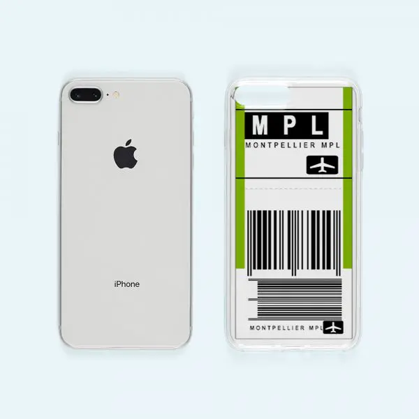 Montpellier, Où acheter une Coque iPhone 8 Plus, MPL - Coque iPhone 8 Plus, 7 Plus Etiquette Ville de Montpellier en Silicone