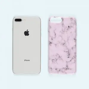 Marbre Rose - Coque iPhone 8 Plus, 7 Plus - Silicone