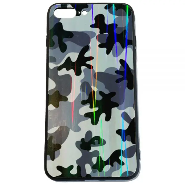 Coque Plexiglass iPhone 7 Plus design Camouflage Gris