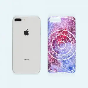 Mandala Bleu - Coque iPhone 8 Plus, iPhone 7 Plus - Silicone
