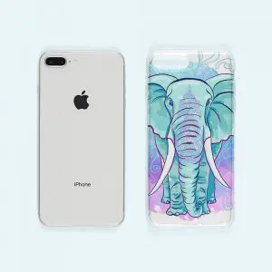 Elephant Watercolor - iPhone 8 Plus, 7 Plus - Coque Silicone