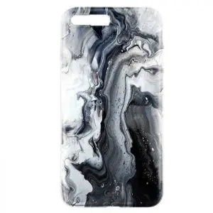 Marbre Noir - Coque de téléphone iPhone 7 Plus
