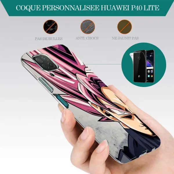 Coque Silicone Huawei P40 Lite Black Sangoku - Ultra souple