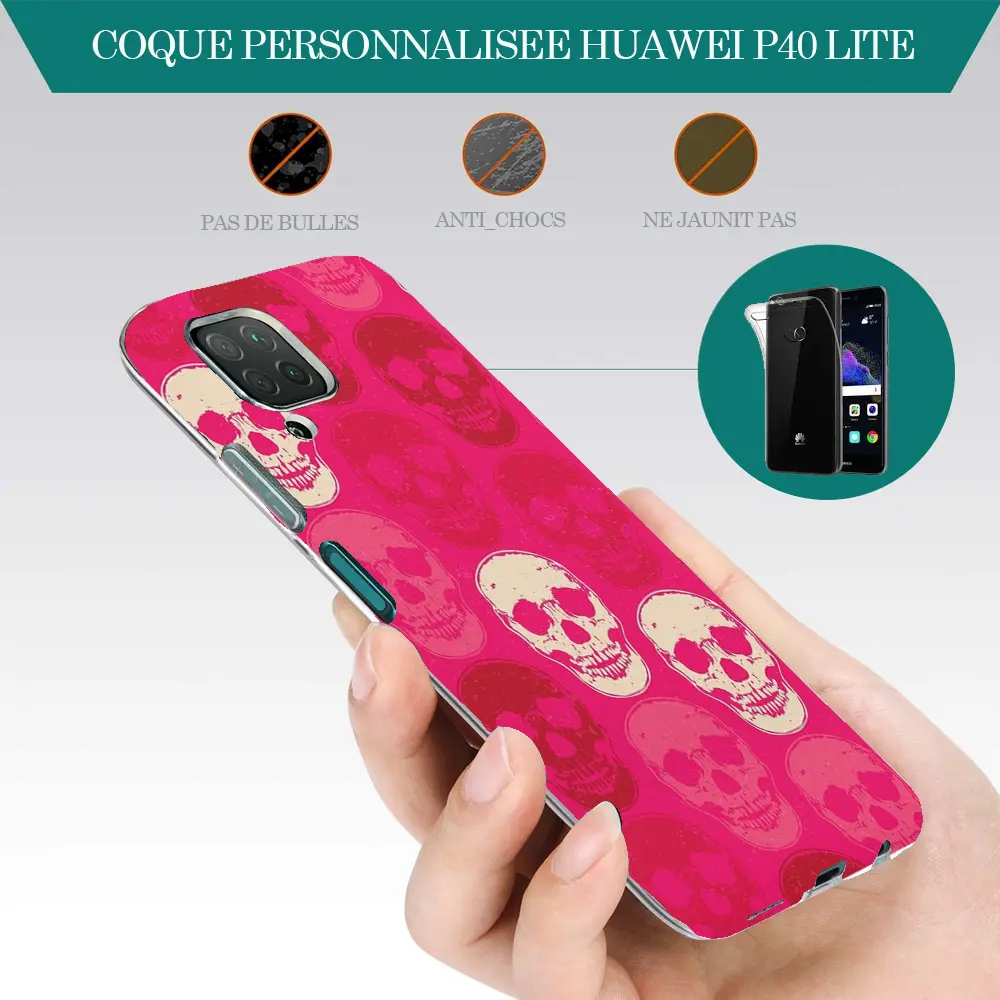 Coque Bumper Skull Rose pour Téléphone Huawei P40 Lite