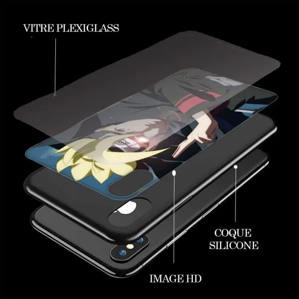 Vitre Plexiglass iPhone X, XS, XR, iPHone 11 Boruto Jougan