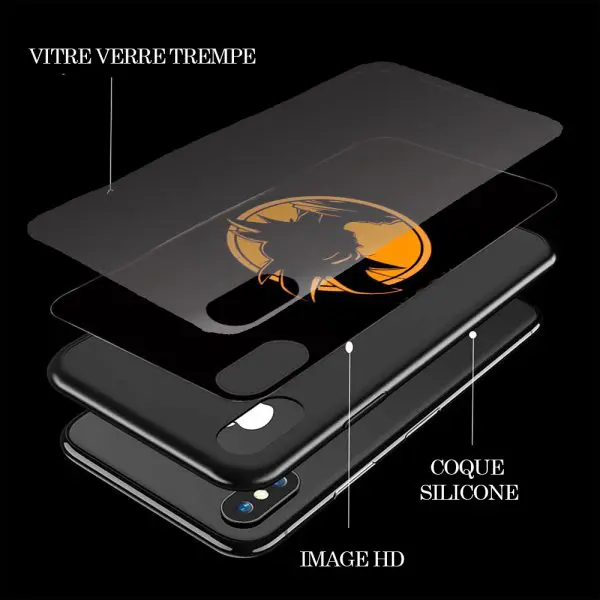 Vitre de Protection en Plexiglass pour iPhone X, Xr Logo Sangoku