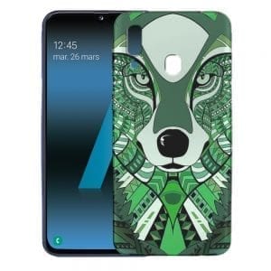 Animaux, Loup Vert Azteque - Coque Samsung A40