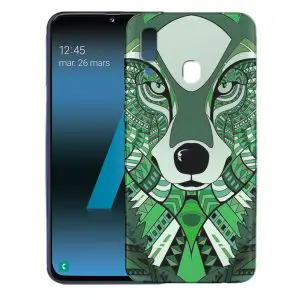 Animaux, Loup Vert Azteque - Coque Samsung A40