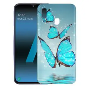 Animaux, Papillon Turquoise - coque téléphone portable pas cher Samsung A40