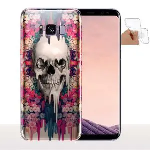 Skull Fleurs, Coque Galaxy S8 en Silicone