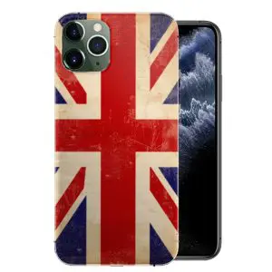 Union Jack, Coque iPhone 11 Pro, iPhone 11 Pro Max drapeau Anglais, Bumper antichocs en silicone