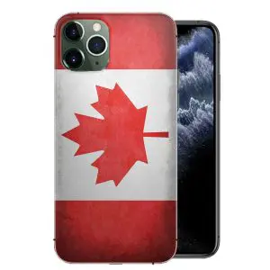Canada, Coque iPhone 11 Pro Max, iPhone 11 Pro Drapeau Canadien en Silicone