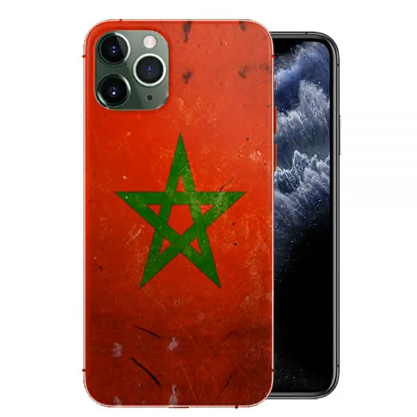 Maroc, Coque iPhone 11 Pro, iPhone 11 Pro Max drapeau du Maroc Grunge