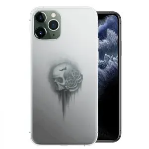 Coque Skull and Roses pour iPhone 12, iPhone 12 MAX, iPhone 12 PRO, iPhone 12 PRO MAX, iPhone 11