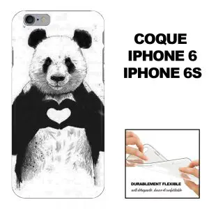 Panda Love, Coque Housse portable iPhone 6