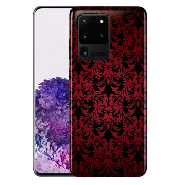 Fleurs Damask Rouge - Coque smartphone Samsung S20, S20 Plus, S20 Ultra