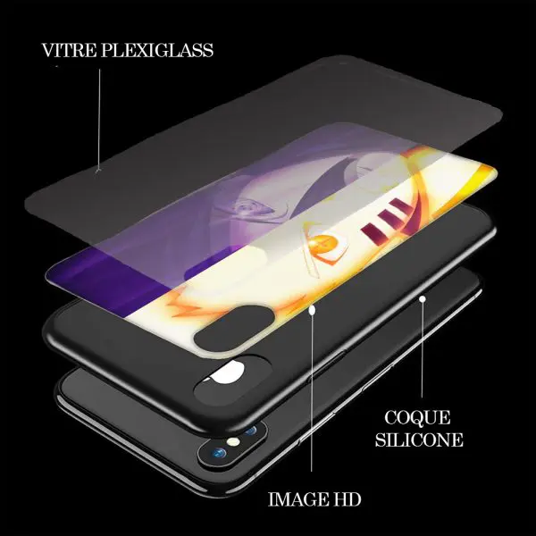 Naruto Vs Sasuke, Vitre Plexiglass ( Effet Verre Trempé ) personnalisée pour iPhone X, XR, XS, iPhone 11, iPhone 8 Plus / 7 Plus, iPhone 8 / 7, iPhone SE 2020