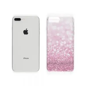 Strass Rose, Coque iPhone SE 2020 Paillette
