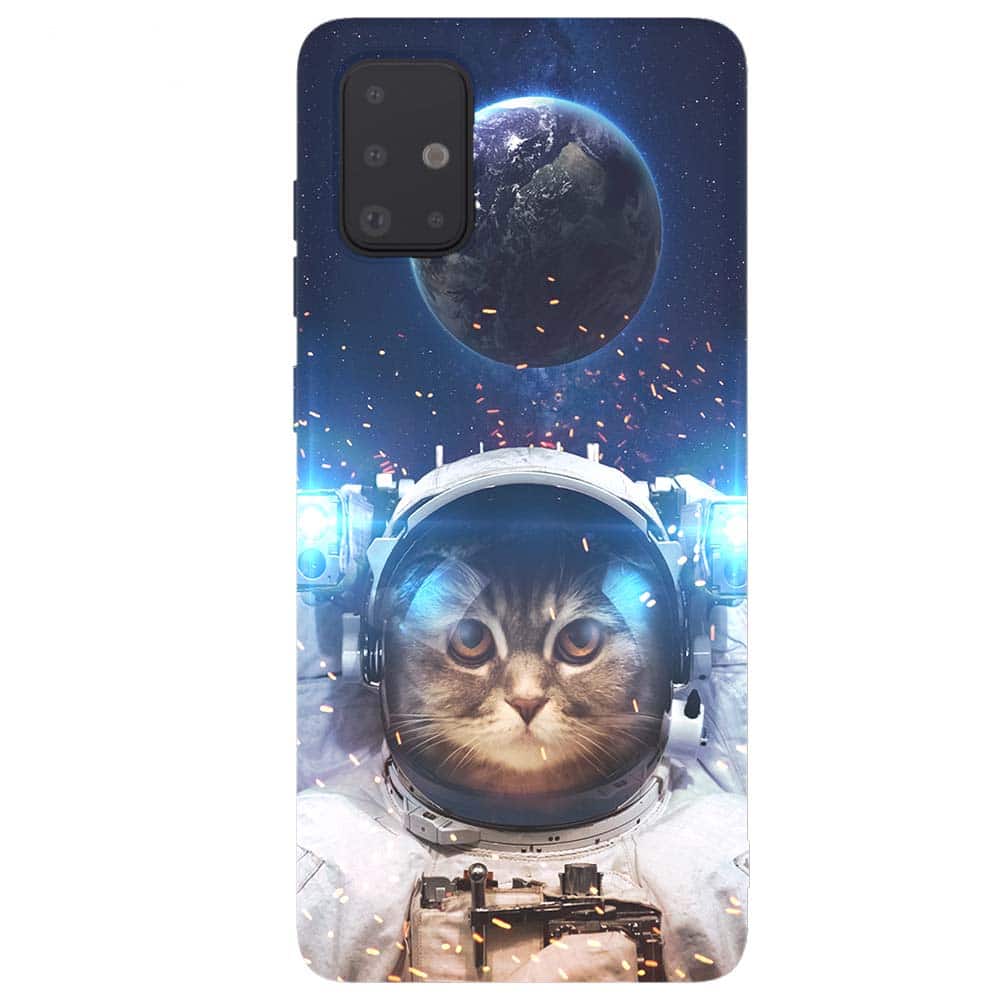 Coque Pour Telephone Samsung A51 Chat Cosmonaute