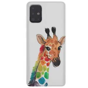 Girafe Colorée, coque tel samsung a51