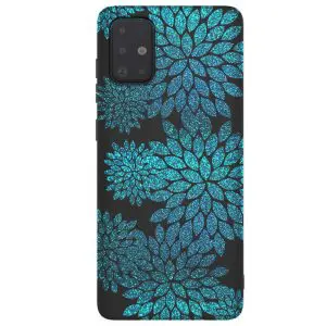 Coque Aqua Glitter Flowers Samsung A51