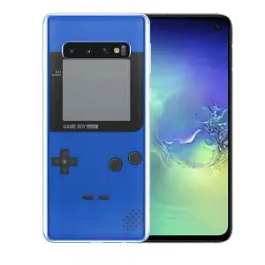 Coque Game Boy Samsung S10 de Couleur Bleue en silicone