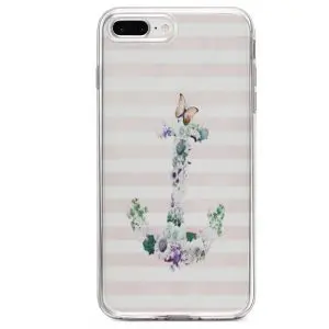 Coque Floral Anchor in Pink iPhone SE 2020 Luxe en silicone