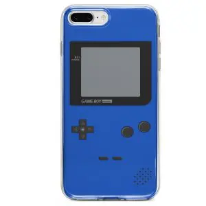 coque iphone game boy pour SE 2020 en silicone ( Bleu )