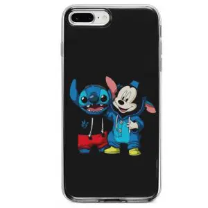 Coque iPhone SE 2020 Stitch and the Mouse en Silicone
