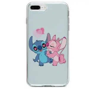 Coque Stitch Angel Love Heart Pink iPhone SE 2020 en Silicone