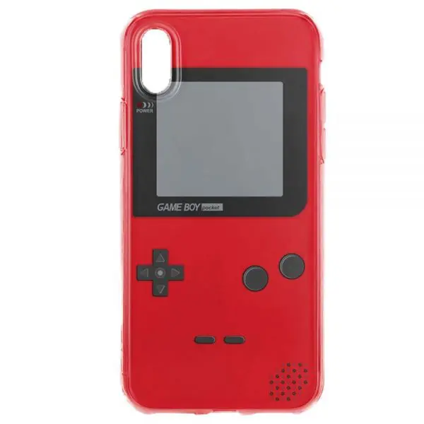 Coque de téléphone iPhone X Game Boy Rouge en Silicone
