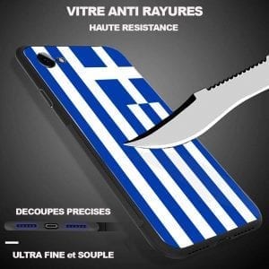Protection Verre Trempé iPhone X Motif drapeau Grec